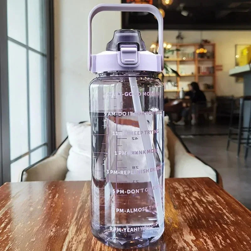 Water bottle with straw 2L
