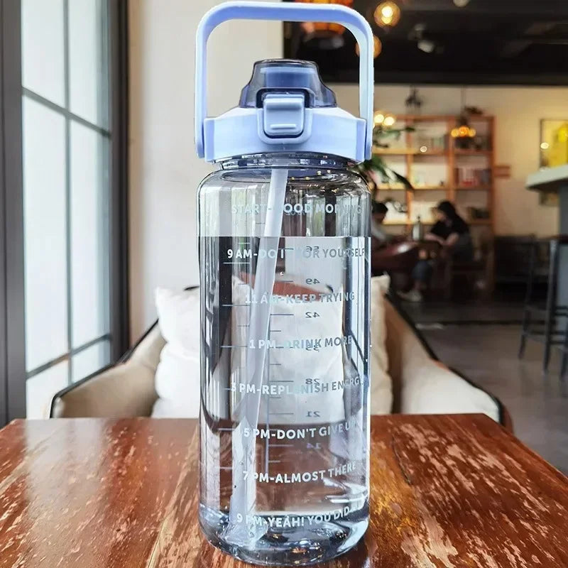 Water bottle with straw 2L