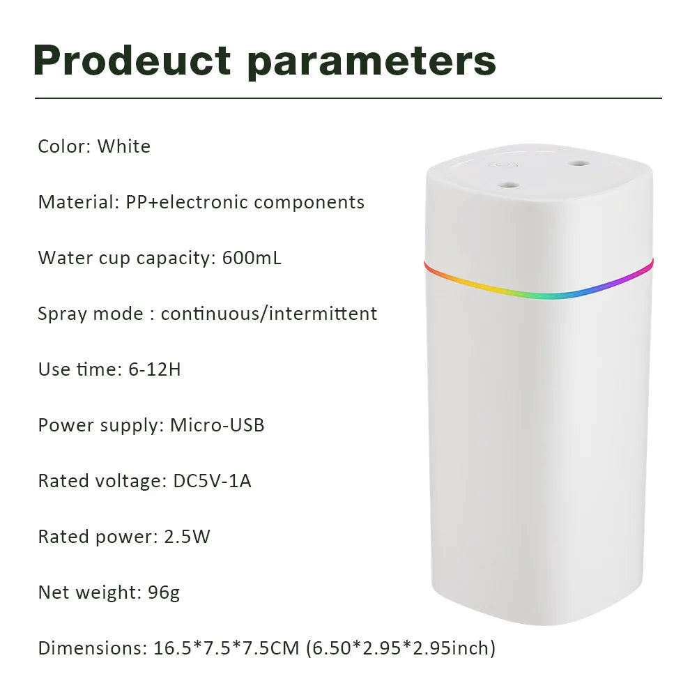 Mini Air Humidifier 600ML